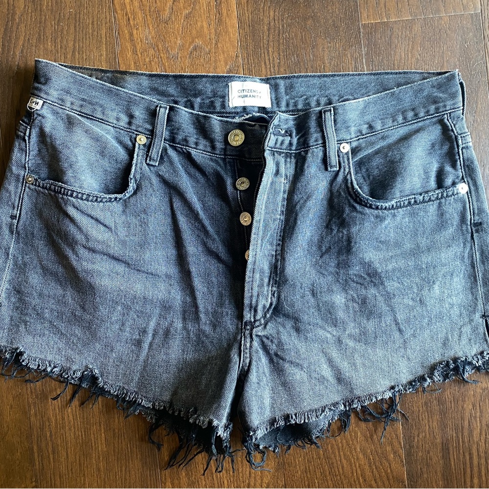 Citizens of Humanity shorts, premium vintage, black organic cotton, size 29.